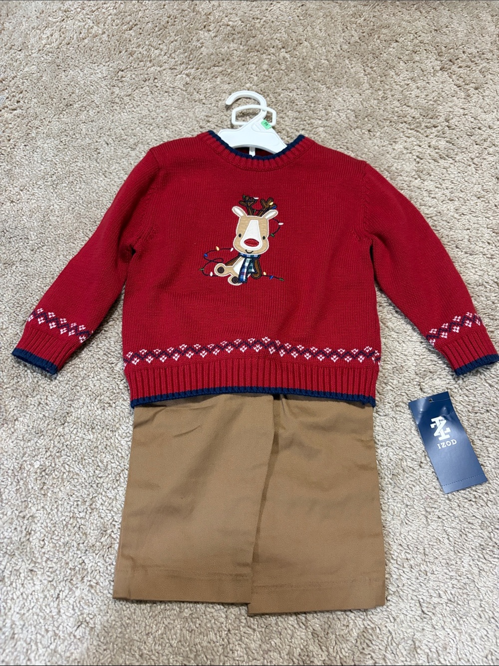 Izod Holiday Sweater Pants Set Size 18 Months NWT